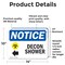 Signmission Decon Shower (Left Arrow) Sign With Symbol, 14 in W x Rectangle, Vinyl Decal OS-2PACK-NS-D-1014-L-10952 - alternate 3